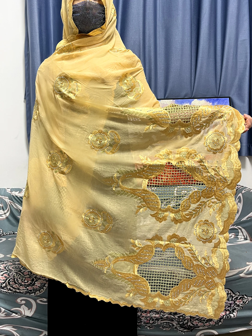 Muslim Prayer Scarf Femme Foulard Hijabs For Woman African Islam Cotton Embroider Diamonds Scarf Shawl 210x110cm 12 Colors