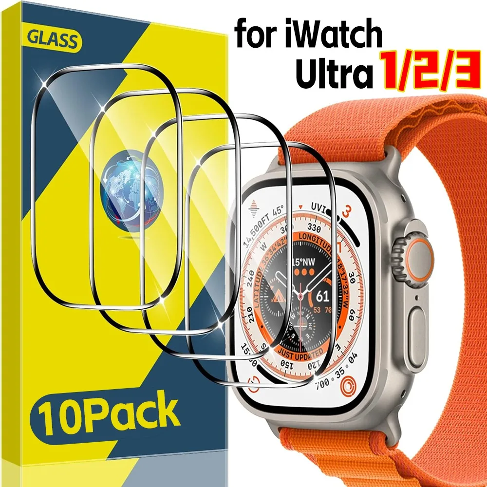 10-1PCS Tempered Glass for Apple Watch Ultra 2 3 49mm Screen Protector for IWatch Ultra 1/2/3 Series HD Clear Protective Film