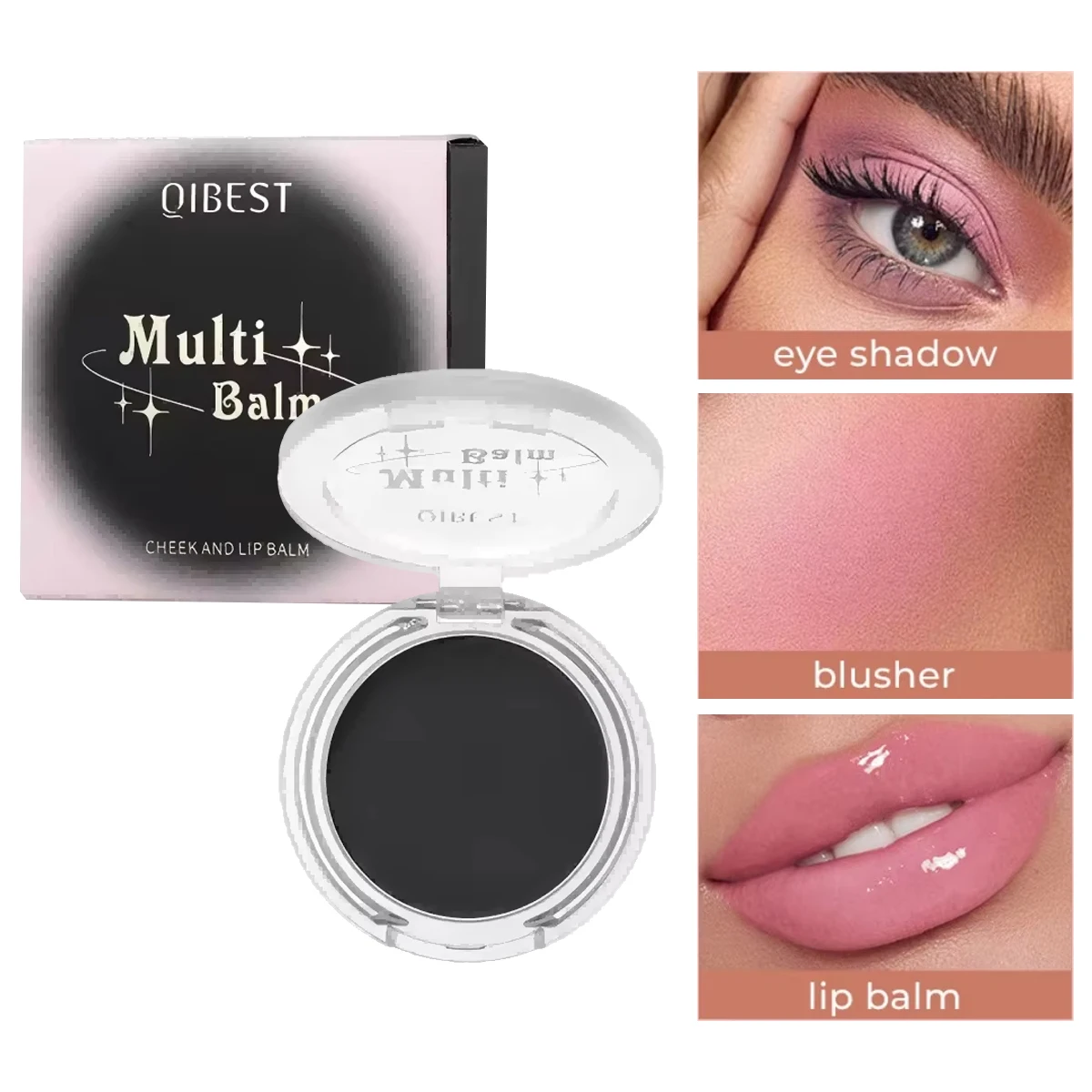 Czarny Kryształowy Róż Multi Balsam Magiczny Róż Zmieniający Temperaturę Żelowy Róż Kremowy do Ust Makijażu Oczu Różowy Tint do Policzków Paleta Rouge