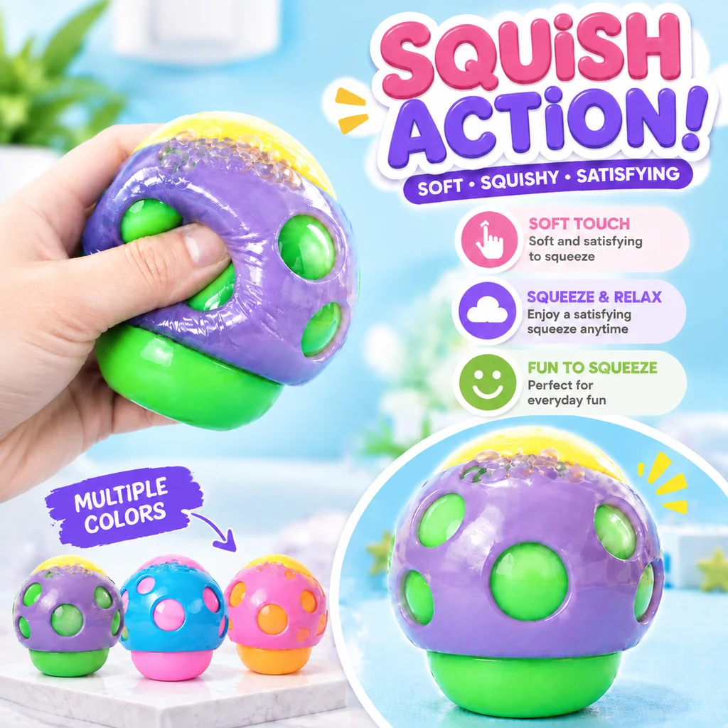 Squishy Mushroom Needoh Stress Relief Toy Cute Small Flour Filled Quick Rebound Decompression Cross Border New Arrival