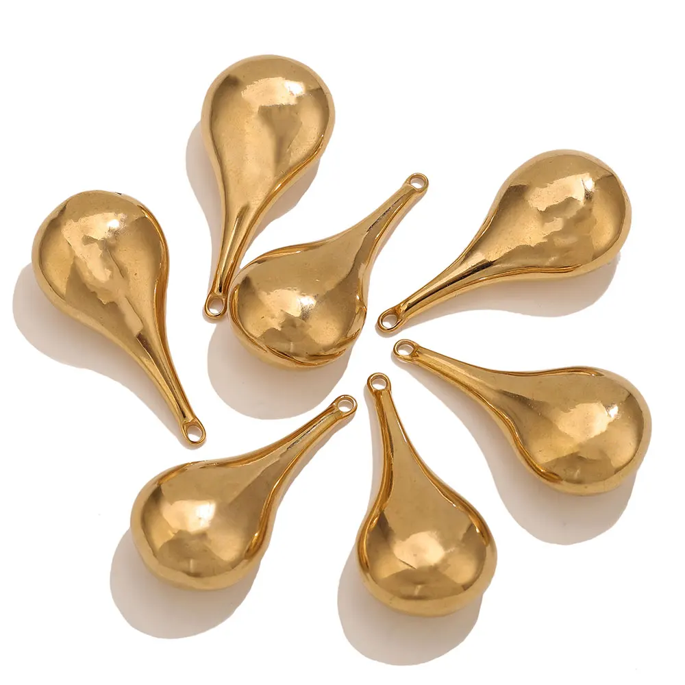 

2PCS Gold Plated Teardrop Pendants Stainless Steel Charms for DIY Simple Necklace Earring Jewelry Making Wholesale Supplies