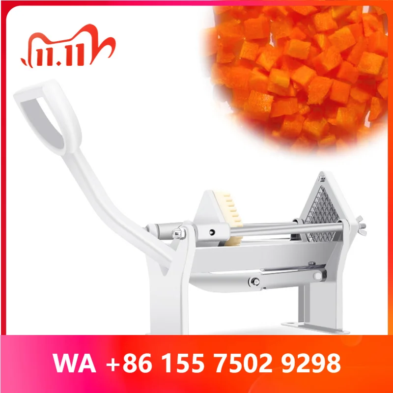 Manual Horizontal French Fry Cutter Wolf Tooth Fries Carrot Cutter Commercial/Home Use Street Food French Fry Equipment