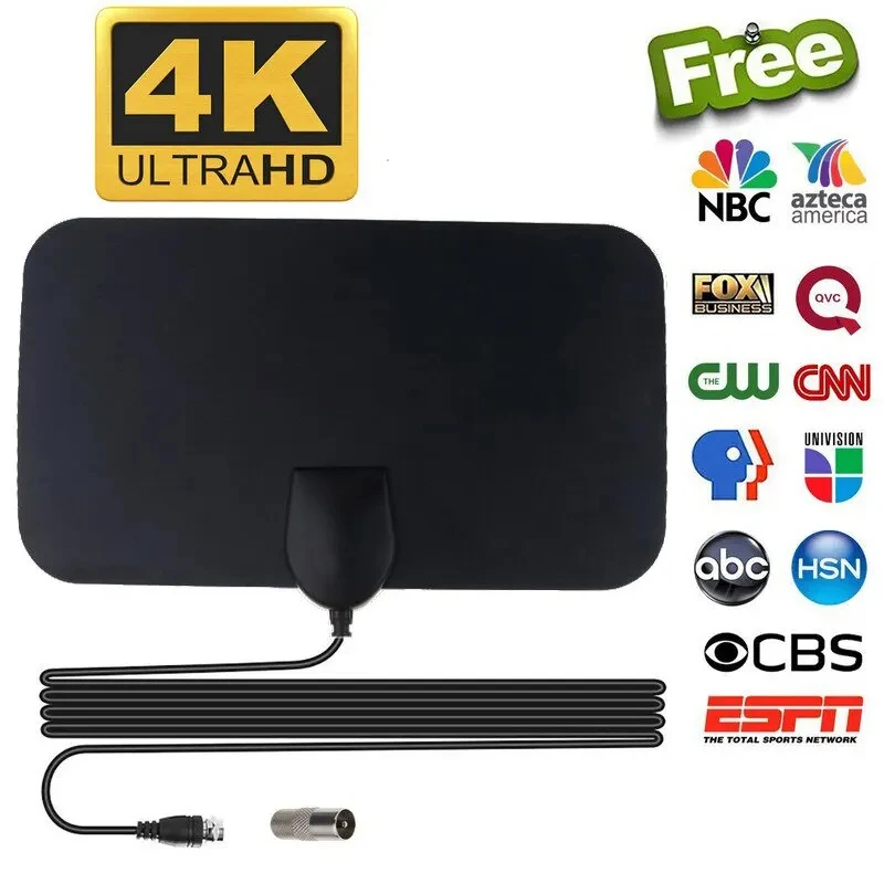 Digital TV Antenna Booster Hign Gain High Definition Aerial HD Flat Indoor Active Aerial For Car Antenna RV Travel Smart 4K TV