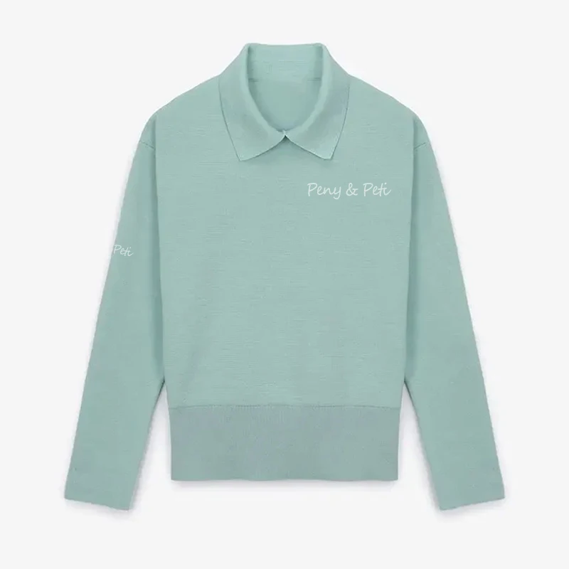 

Женские пуловеры, свитера с длинным рукавом, топы для гольфа, футболка с воротником, свитер-поло, однотонная спортивная одежда, женская одежда