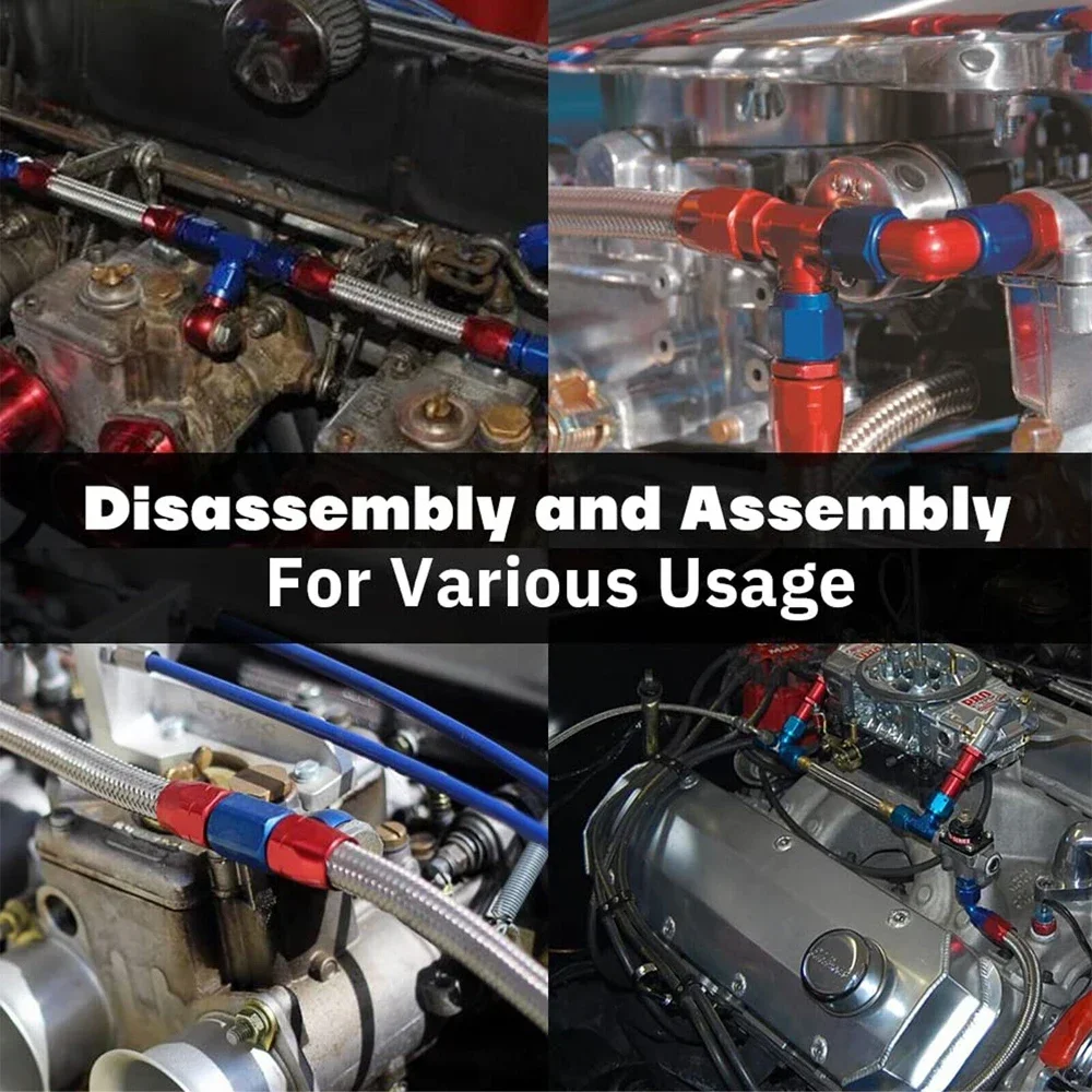 مجموعة خط مدخل مزدوج للمكربن ، تناسب هولي دوميناتور السلسلة ، 7 "، 8" ، 20 خيط ، مضفر ، تغذية مزدوجة ، كربوراتير ، خط وقود ، سيارة ، AN6 ، AN8