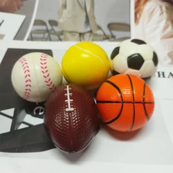 Slow Rebound Simulation Mini Sports Ball Basketball Football Toy  Squeeze Stress Relief Toy for Children and Teenagers