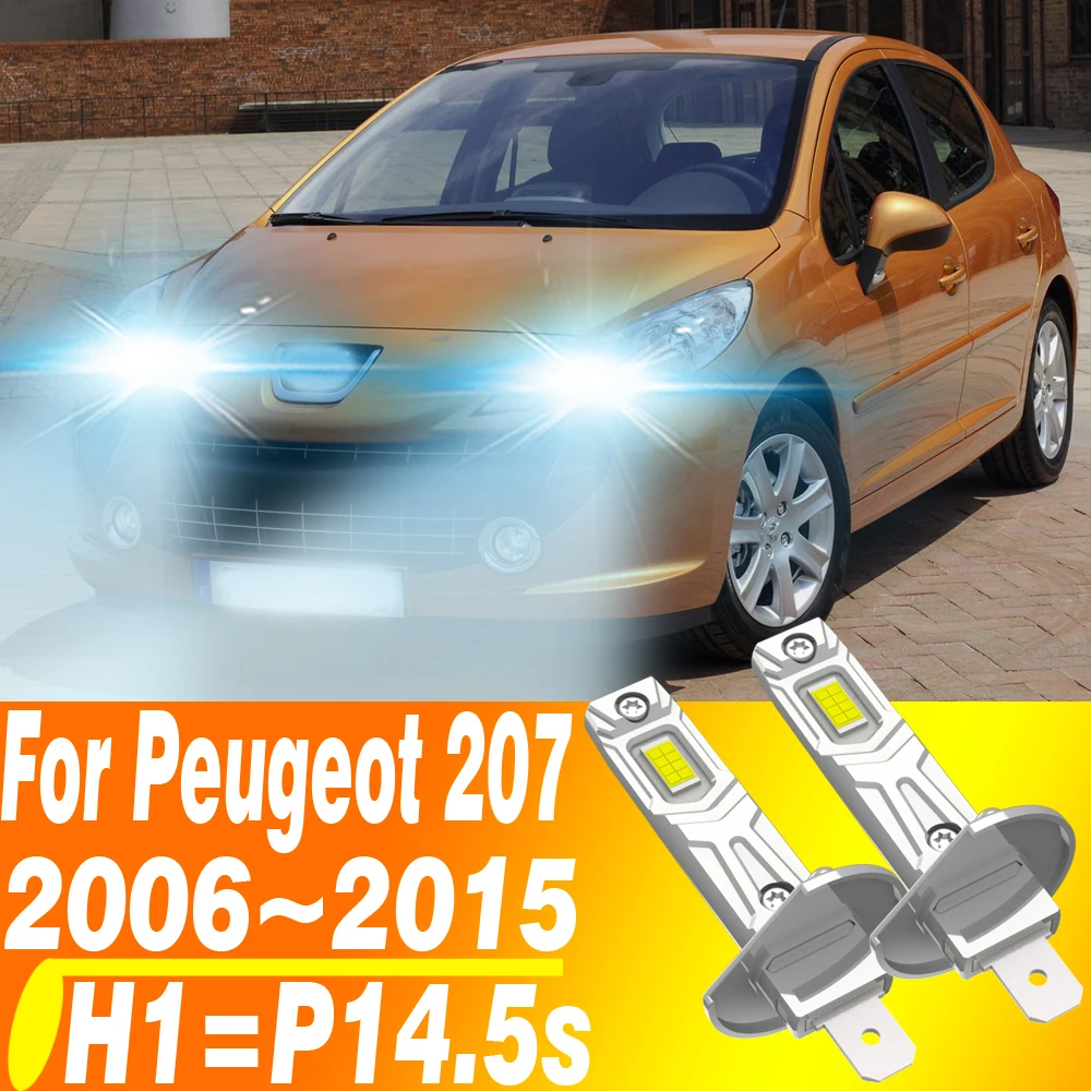 

2 шт. H1 светодиодные фары Canbus P14.5s лампы дальнего света авто противотуманные диоды мото фары для вождения 12 В 55 Вт для Peugeot 207 CC 2006 ~ 2015