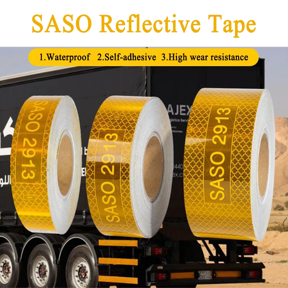 25M/Roll SASO 2913 Plating Aluminium Reflective Tape  Adhesive Strip Conspicuity Film For Truck Trailer