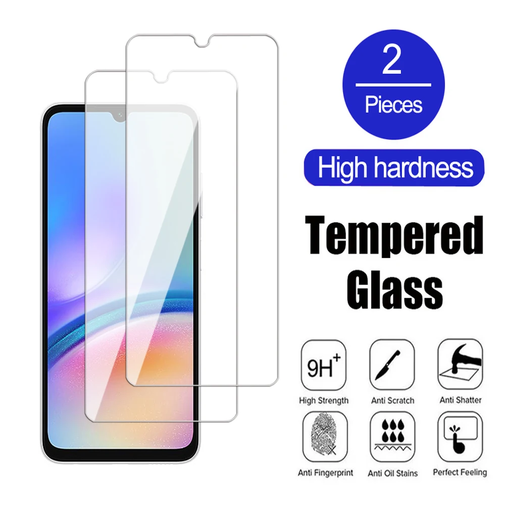 2Pcs Glass For Samsung Galaxy A05 A15 A25 A35 A55 4G5G Screen Protector Samsung A05S Protective Transparent Tempered glass Film