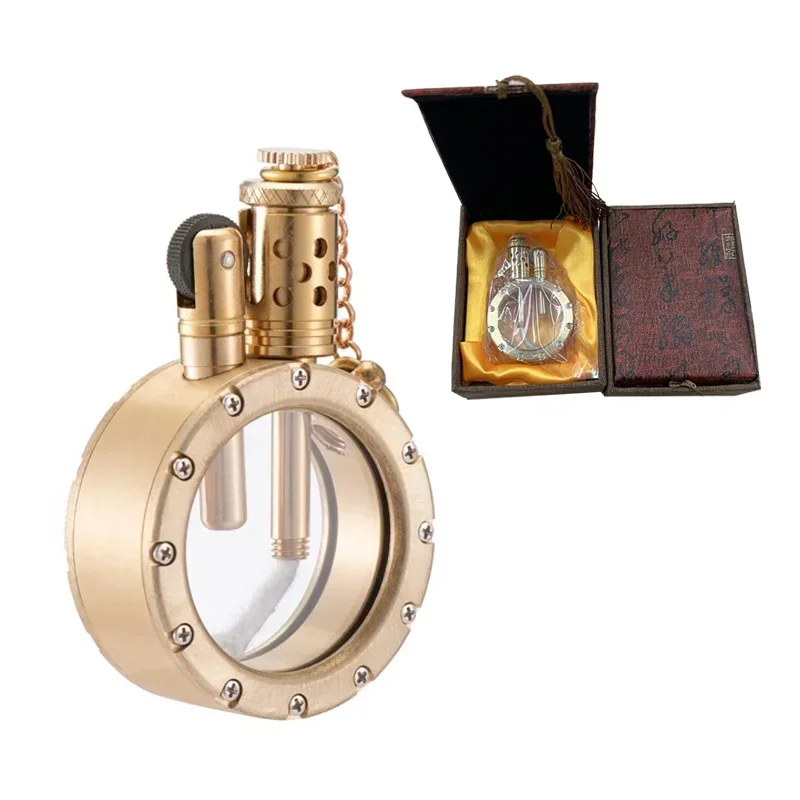 Heavy Duty Trench-LWY Transparent Oil Warehouse High Grade Brass Special-shaped Kerosene Lighter Collection Type Manual