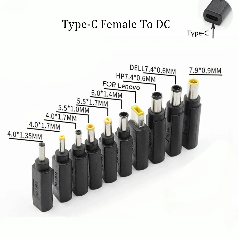 Type-C Female To DC 3.0x1.0 4.8x1.7 4.5x3.0 5.5x2.1 5.5x2.5 7.4x5.0 Mm Male Adapter Plug USB DC Power Connector