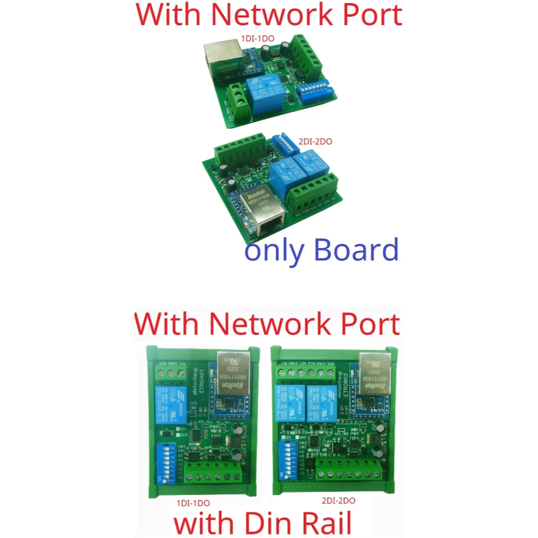 Ethernet to RS485 Serial Serve LAN RJ45 Modbus MQTT TCP UDP PLC IO Expanding Board DC 12V/24V Multifunction Network Relay