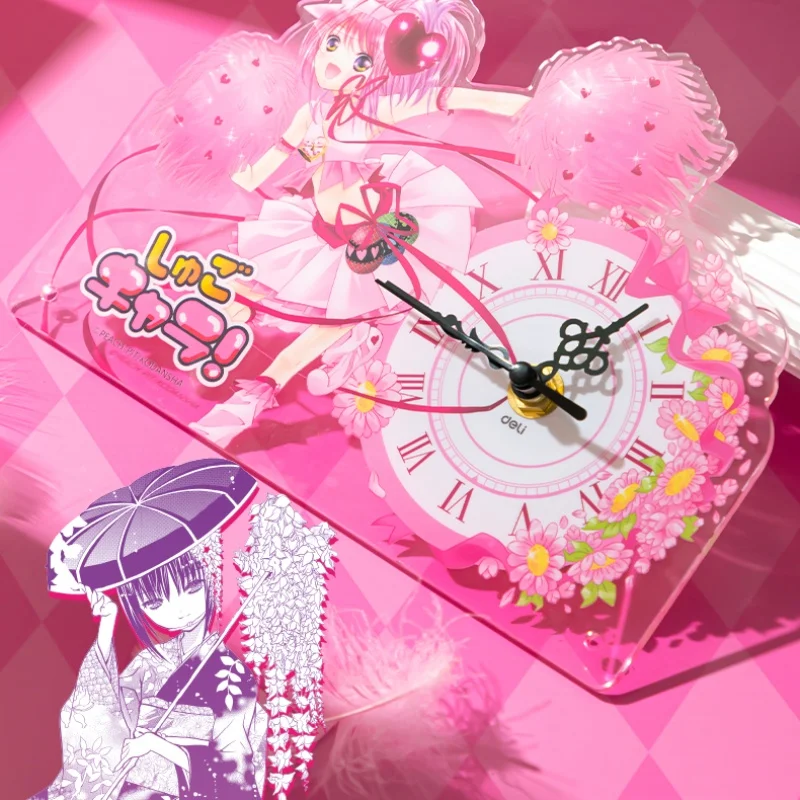 

Подлинные акриловые часы Shugo Chara Hinamori Amu, аниме, настольное украшение, коллекционная игрушка для украшения спальни