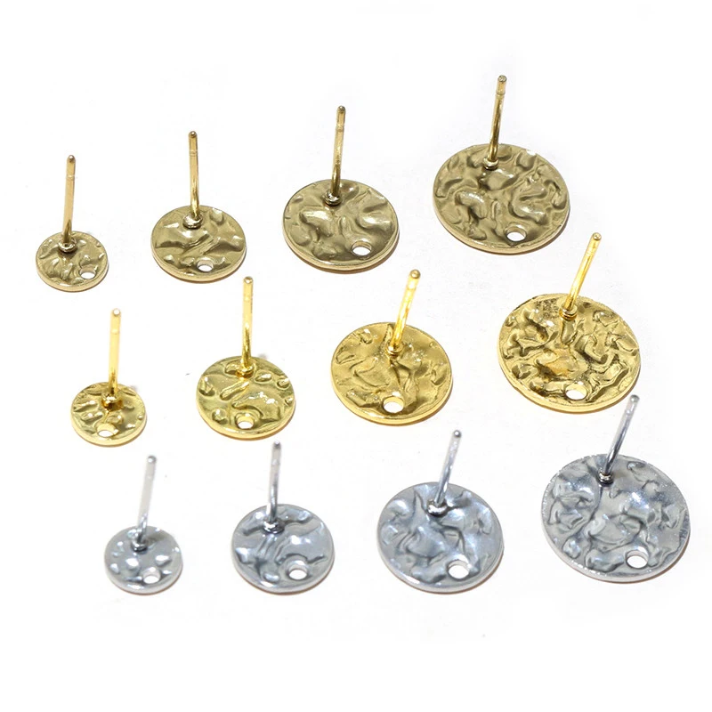 20pcs 6-12mm Stainless Steel Earring Studs Pins Craft Findings for Stud Earrings DIY Jewelry Making Accessories Findings image 3