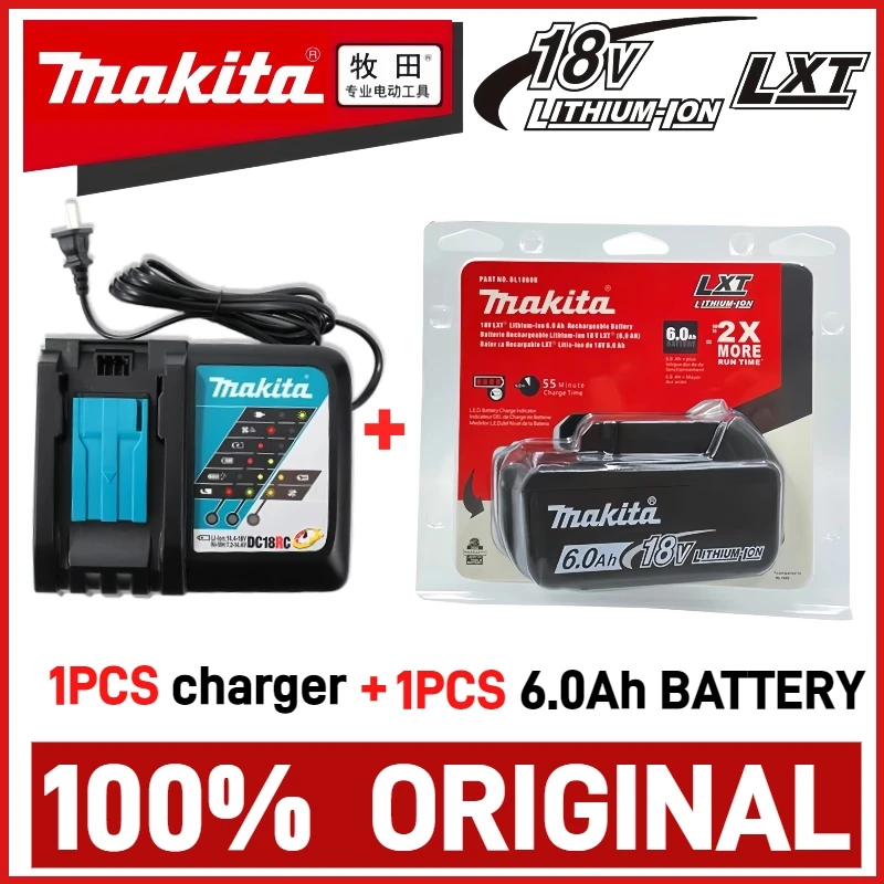 

100% Original Makita 18V Battery, 6000mAh, for DHP489 DGA404 DDF487 DTD173 DAS180 HR140D Makita Power Tool, quality assurance