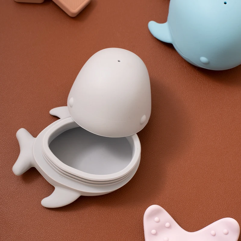 Baby Silicone Octopus and Whale Spray Water Bath Toys Set Cute Animal Shower Toys Infant Bathtub Floating Toy Gift for Toddlers