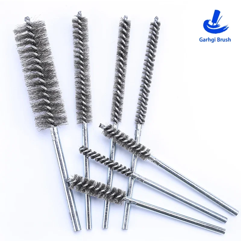 Spazzole per tubazioni in filo di acciaio inossidabile in filo ritorto per ID Sbavatura Lucidatura Ruggine Rimozione pulizia tubi Utensili manuali Trapano