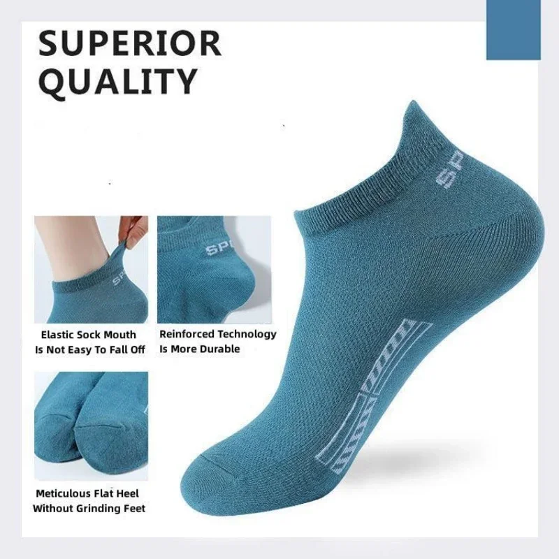 3Pairs High Quality Men Ankle Socks Breathable Cotton Sports Socks Mesh Casual Athletic Summer Thin Cut Short Sokken Size 38-45