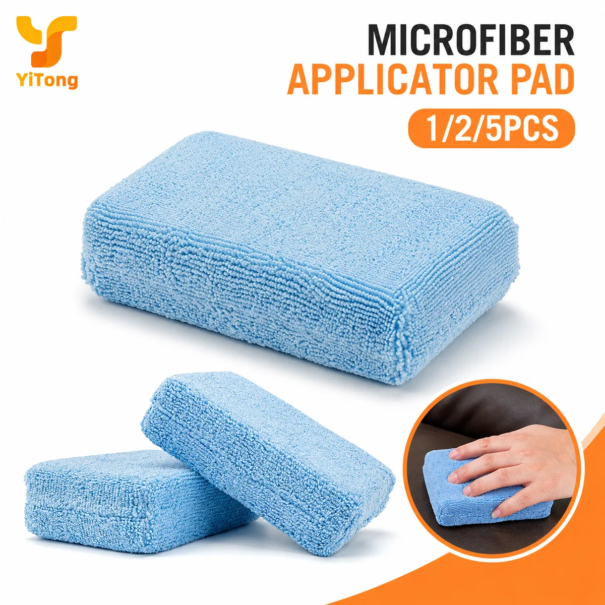 Yitong 1/2/5PCS Car Wash Sponge Blocks Multi Purpose Ultra Fine Fiber Square Car Wash Cleaning Waxing Polishing Sponge Blocks