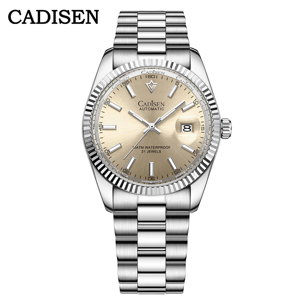 

CADISEN ICE-BLUE Dial Sapphire Glass Watches Men Japan MIYOTA Movt Men`s Watch Mechanical Automatic Diver Watch Clock