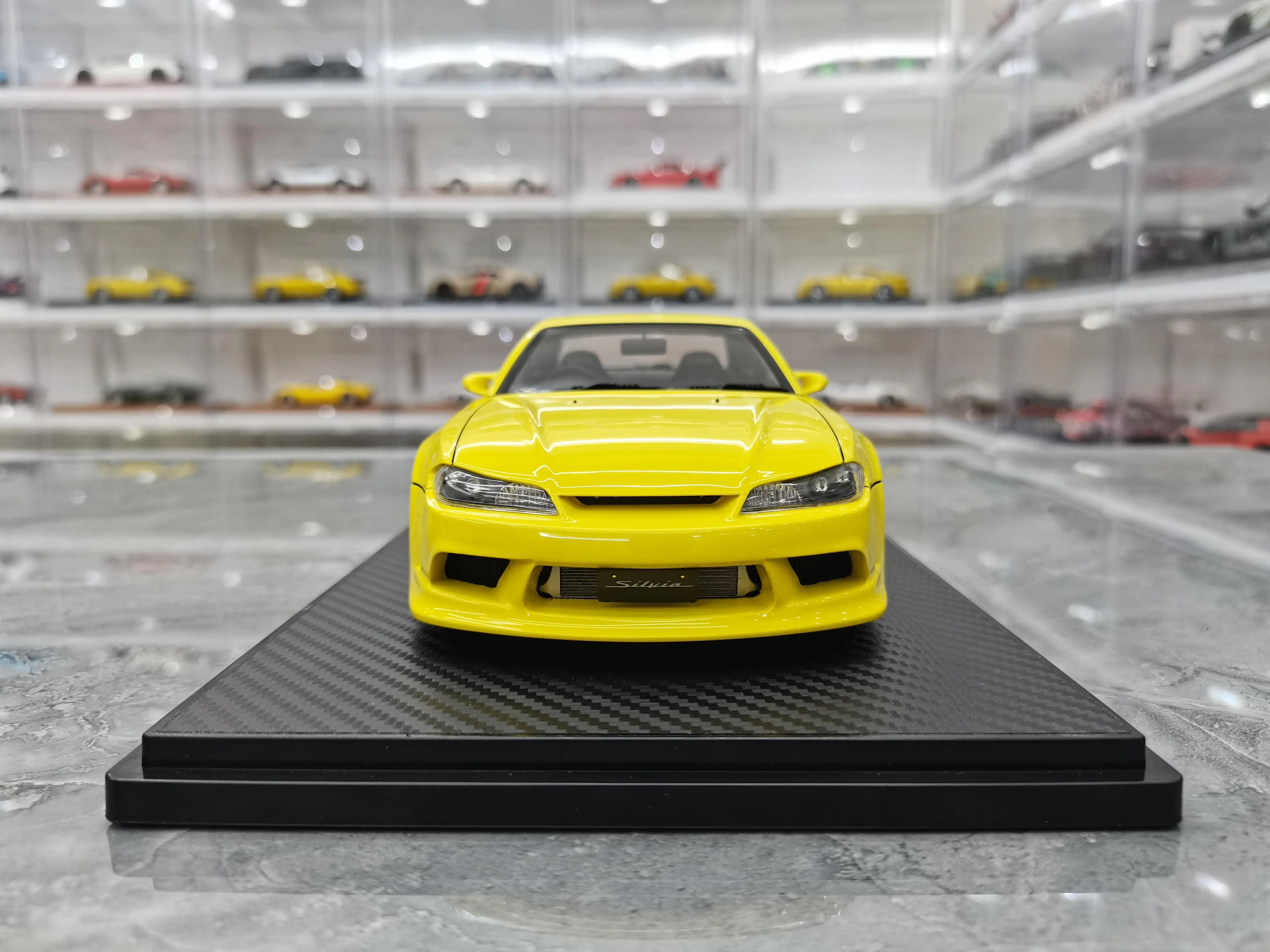 IG 1:18 S15 VERTEX Silvia Yellow JDM Limited Edition Resin Metal Static Car Model Toy Gift