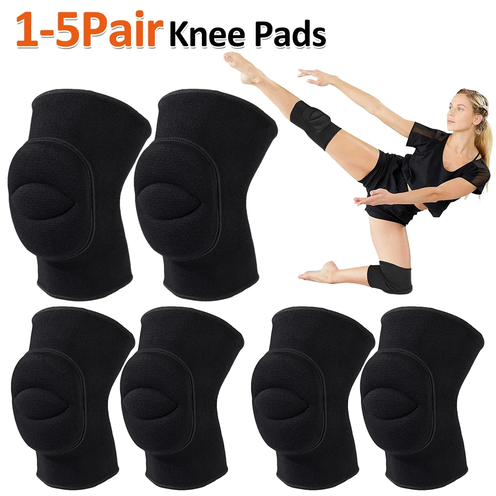 1-5Pair Dance Knee Pads Breathable Wrestling Knee Brace Multi-Function Knee Compression Sleeve Non Slip for Volleyball Football