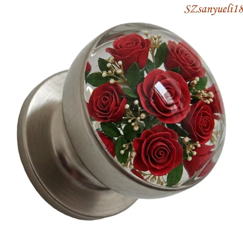 94pc artistics crystals مقبض الباب مع تصاميم الأزهار #5