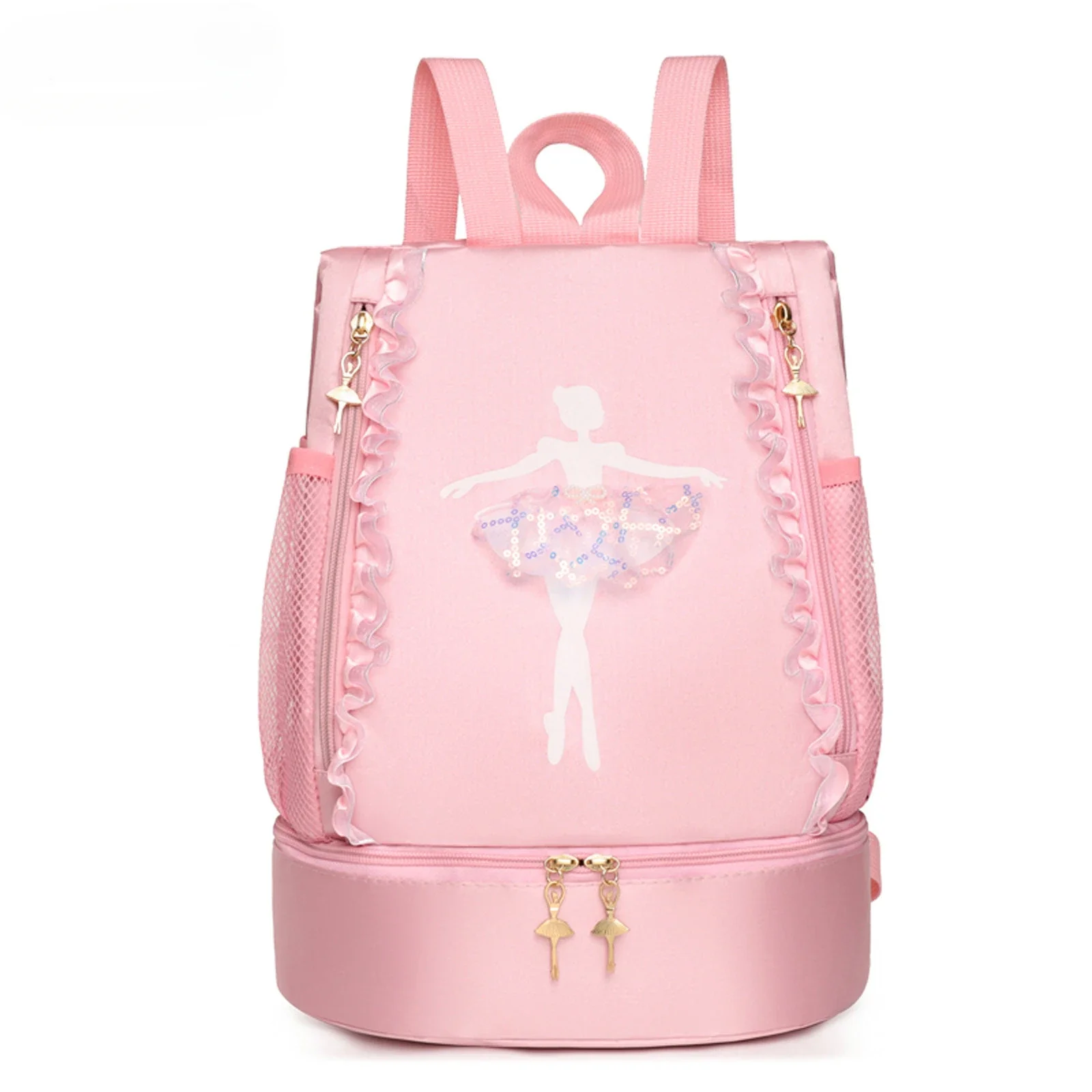 

Kids Girls Ballet Dance Storage Backpack Latin Ballet Bag Lace Edge Letter Print Dance Duffel Bag Ballerina School Backpack