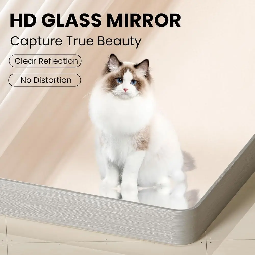 Modern 30x22 Rectangular Vanity Mirror with Brushed Nickel Frame for Bathroom, Bedroom, and Living Spaces