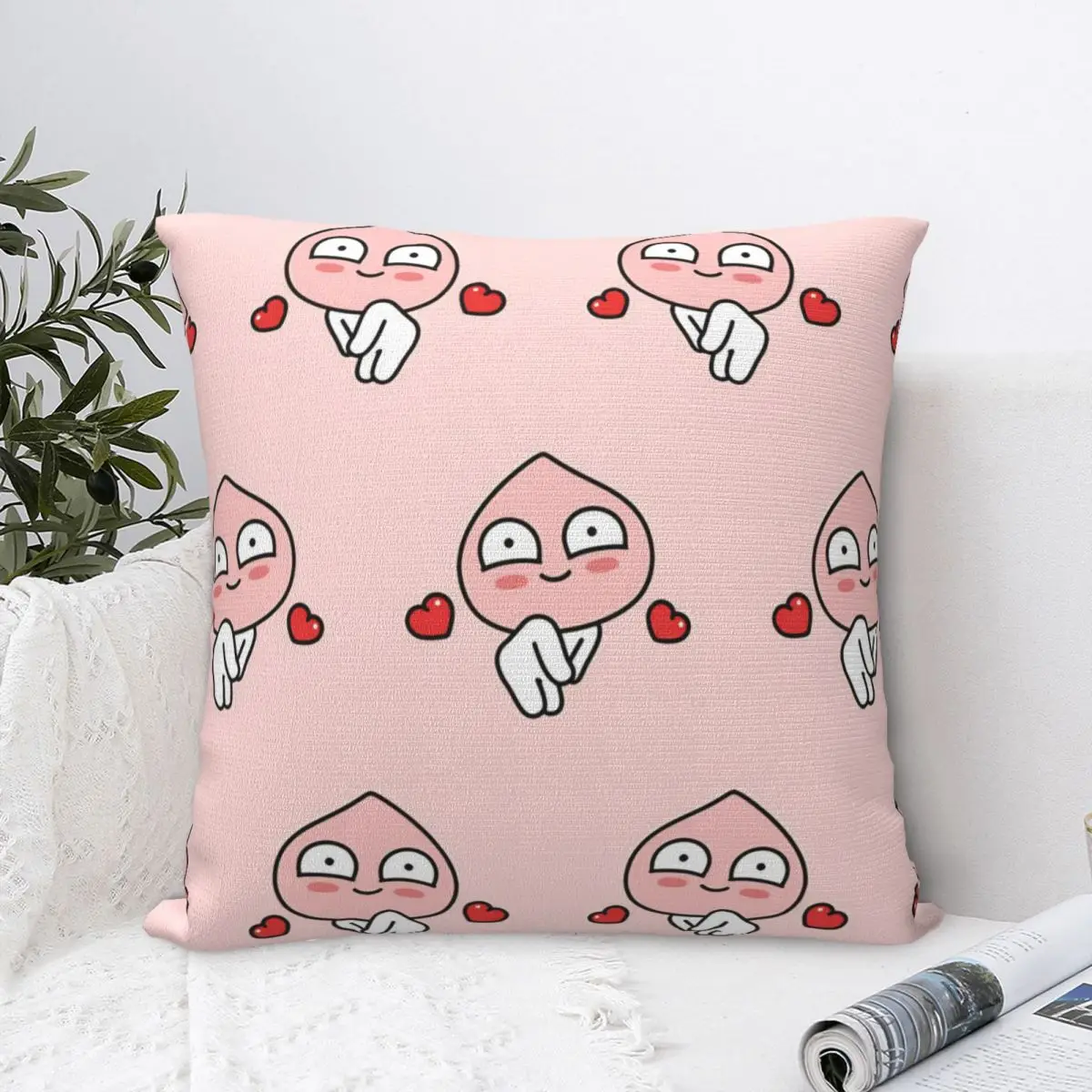 K-Kakaos F-Friends Choonsik Peach Pillowcase Printing Cushion Cover Decoration Throw Pillow Case Cover Home Zipper 40X40cm