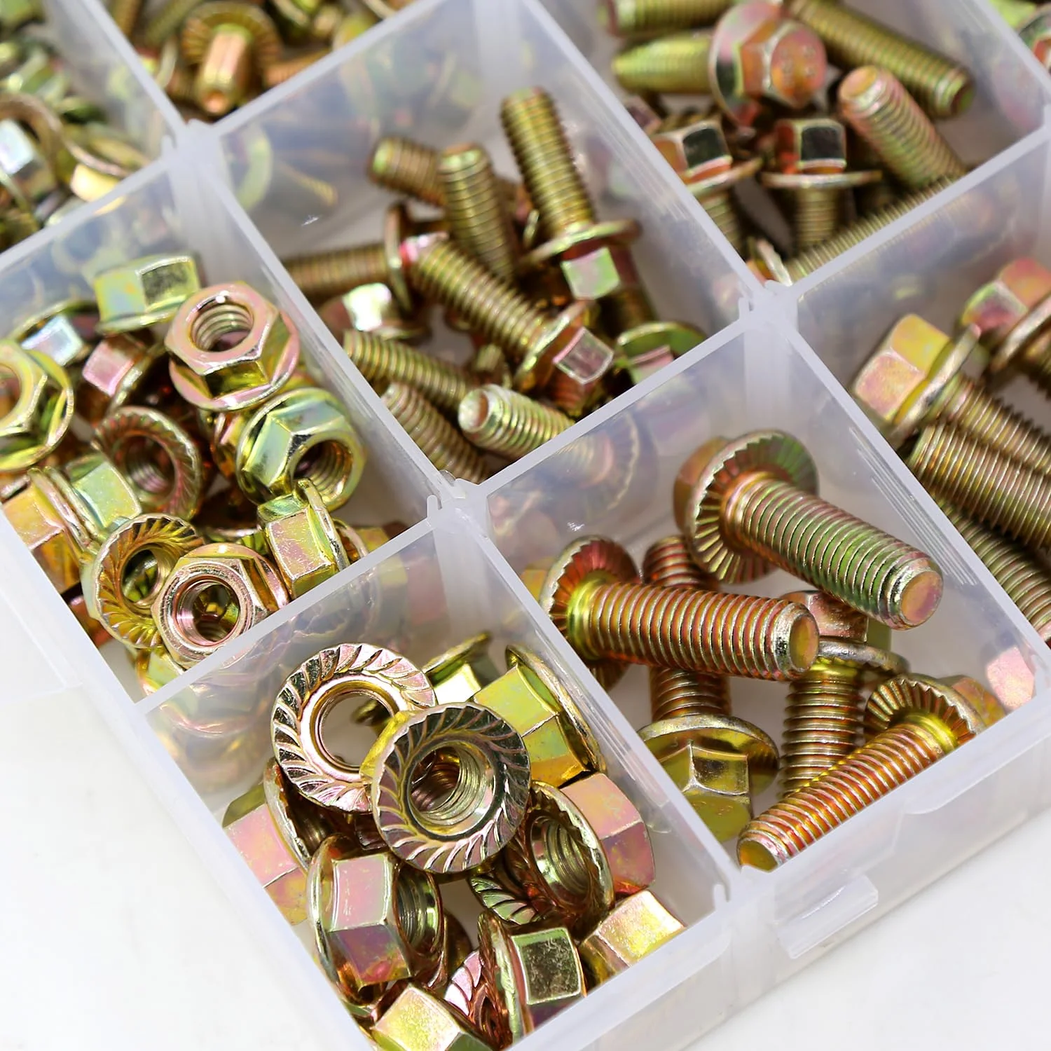 

M6 M8 M10 Flanged Bolts and Nuts Assortment Kit Grade 8.8 Metric Flanged Hex Screws Nuts 245PCS Includes 15 Sizes