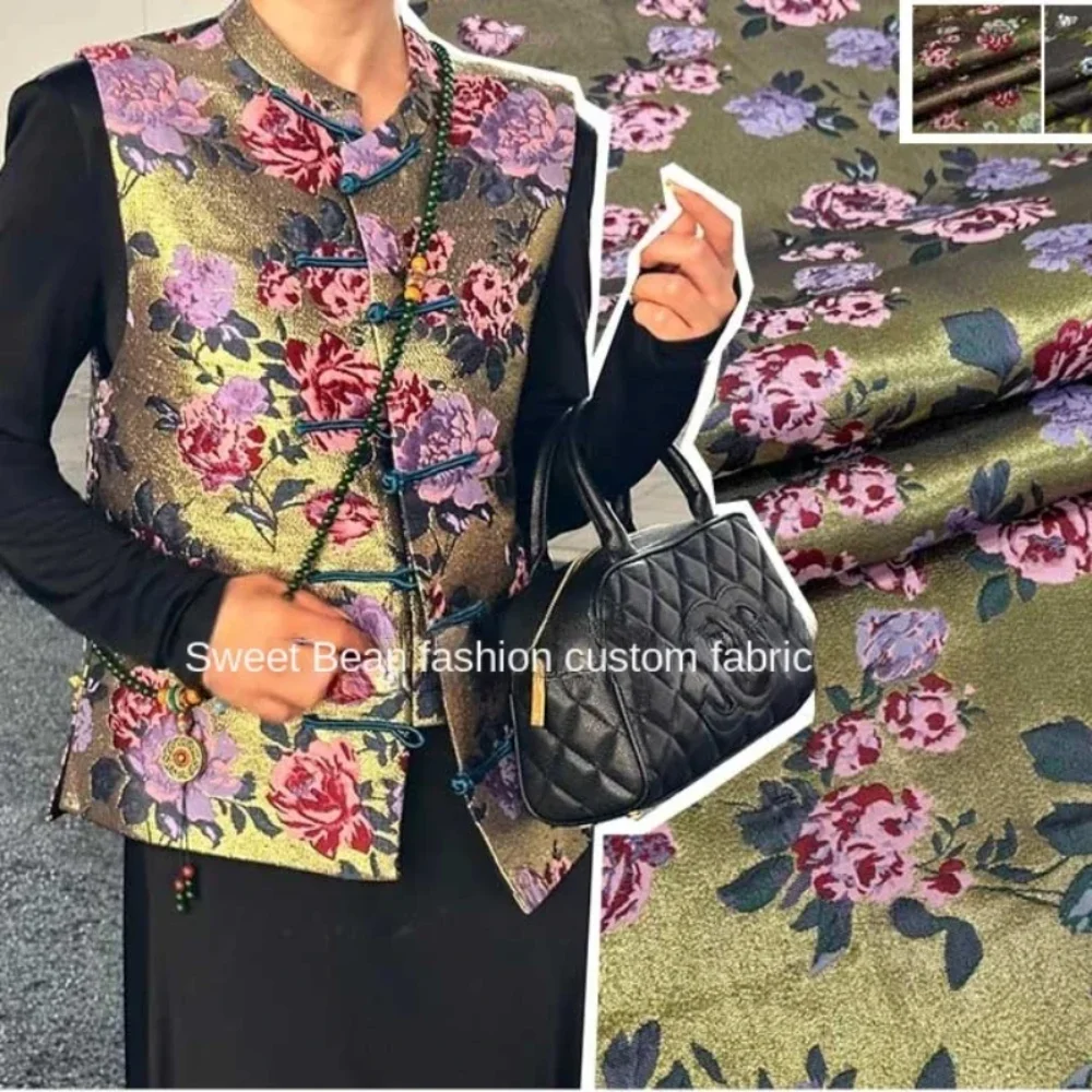 

Металлическая проволока, парча, жаккардовая ткань для шитья своими руками, костюм, пальто, ветровка, модная одежда, тканевый материал на метр