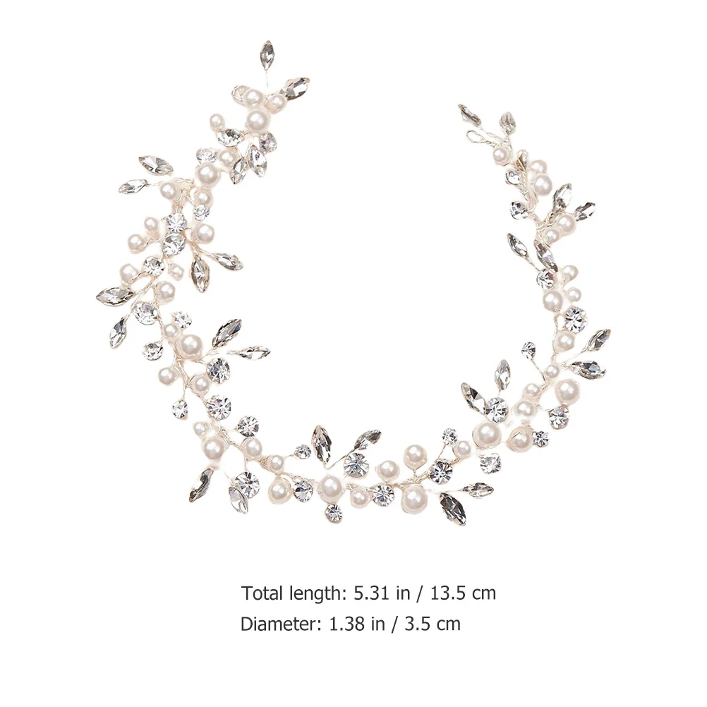 عقال لؤلؤ الزفاف إكسسوارات شعر الزفاف أحجار الراين مزين مجوهرات الرأس لحفلات خطوبة العروس وديكور المهرجانات