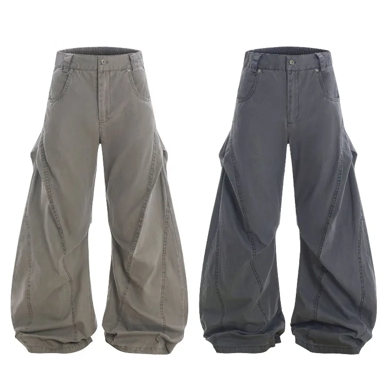 OR FL Deconstruction of American Retro Style Curved Knife 100 Cotton Women Cargo Trousers Trendy Brand Baggy Slacks Y2k Pants