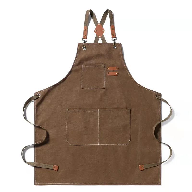 3 Pcs Thick Anti-fouling Canvas Cotton Aprons Lightweight Premium for Home Kitchen Milk Tea Shop Gardening Work Cross border