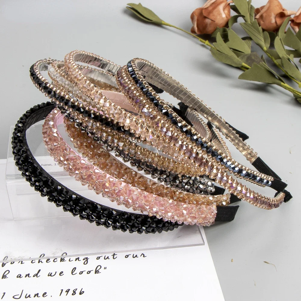 Glitter Shiny Full Diamond Hairband Korean Fashion Crystal Headband Women Rhinestone Headband Bridal Headwear Hair Styling Tool