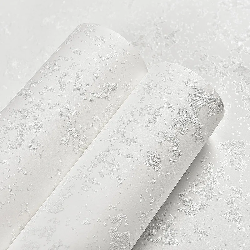 Modern Simple 3D White Wallpaper Roll Non-Woven Diatom Mud Living Room Bedroom Background Wall Paper Covering Home Decor