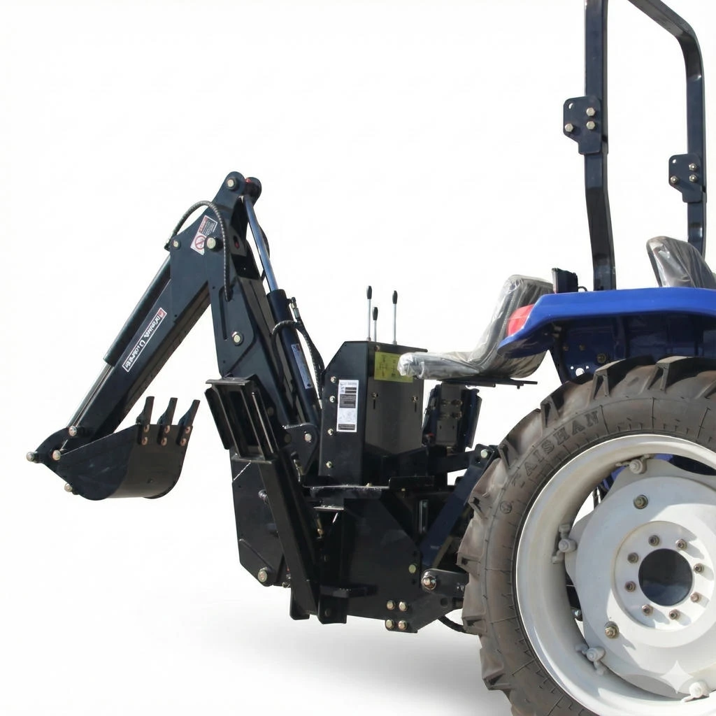 Mounted Towable 4WD Mini Tractor Backhoe Loader with Motor & Pump High Productivity3 Point Farm Machinery