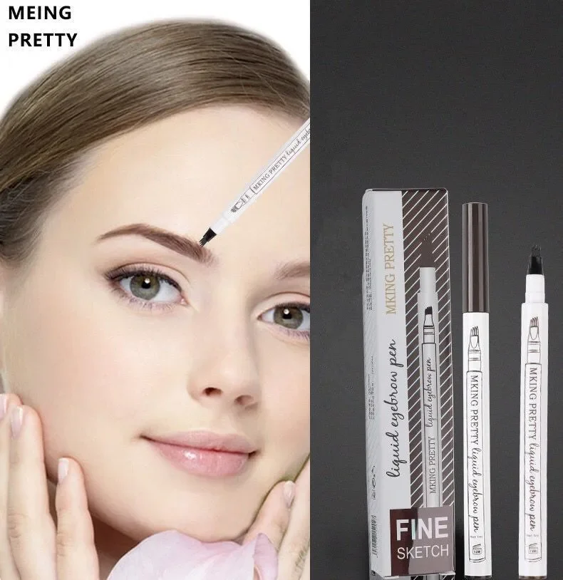 4 Forks Natural Eyebrow Cream Fiber Dyeing Extension Eyebrow Cream 4D Eyebrow Fiber Gel w Tint Dye Comestics Eyebrow Tattoo Pen