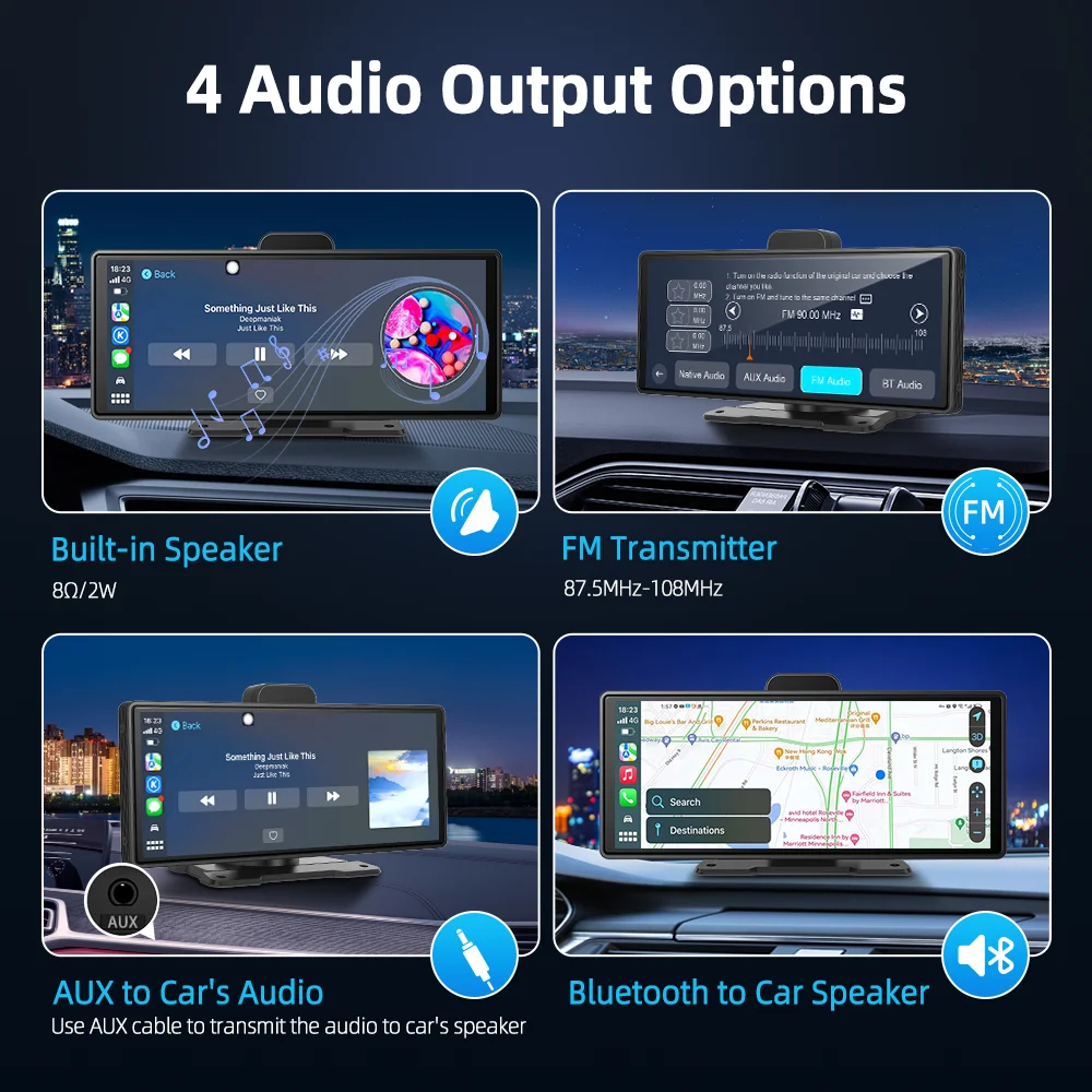 كاميرا Imagebon H9 X 10.26 بوصة 4K Dash Cam 2K كاميرا مرآة الرؤية الخلفية اللاسلكية CarPlay وAndroid Auto GPS Navigation AI Voice Car DVR #6