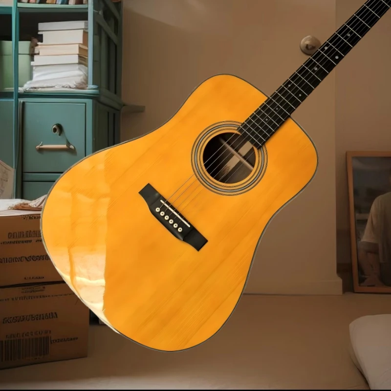 

Yellow D28 Series Acoustic Guitar Solid Top Rosewood Fingerboard Free Shipping Valentine's Day gift