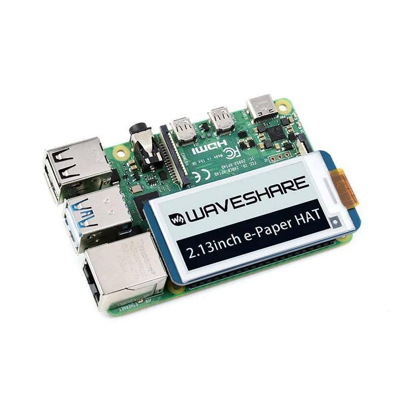 Waveshare 2.13 Inch e-Paper Display Module with Partial Refresh, Compatible with Raspberry Pi 4