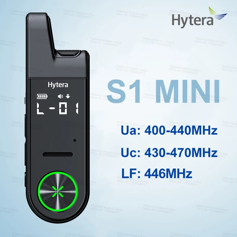 HYTERA S1 Mini 400-440/430-470/446MHz Walkie Talkie compacto ultrafino Radio analógica comunicador TypeC carga rápida para restaurante