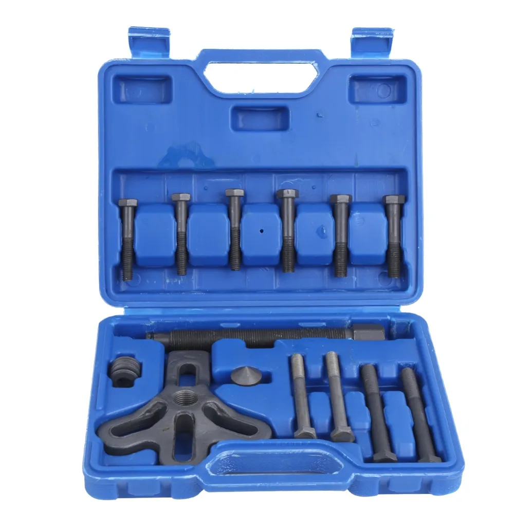 13PCS Three-Jaw Steering Wheel Puller Kit Alloy Steel Blue Storage Case Three-Jaw Puller Multiple Size Bolts