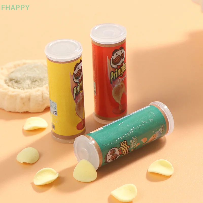 3Pcs Simulation Potato Chips Bottle Dollhouse Miniature Play Kitchen Food