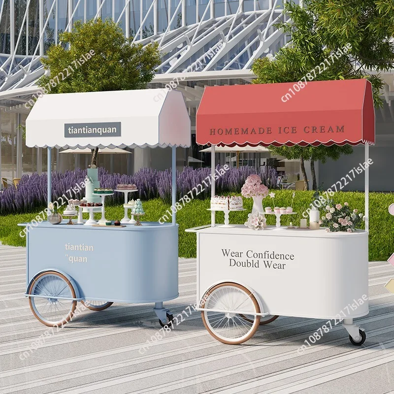 Mobile Food Cart, Night Market Snack Sales Booth Trolley, Scenic & Mall Promotion Display Table