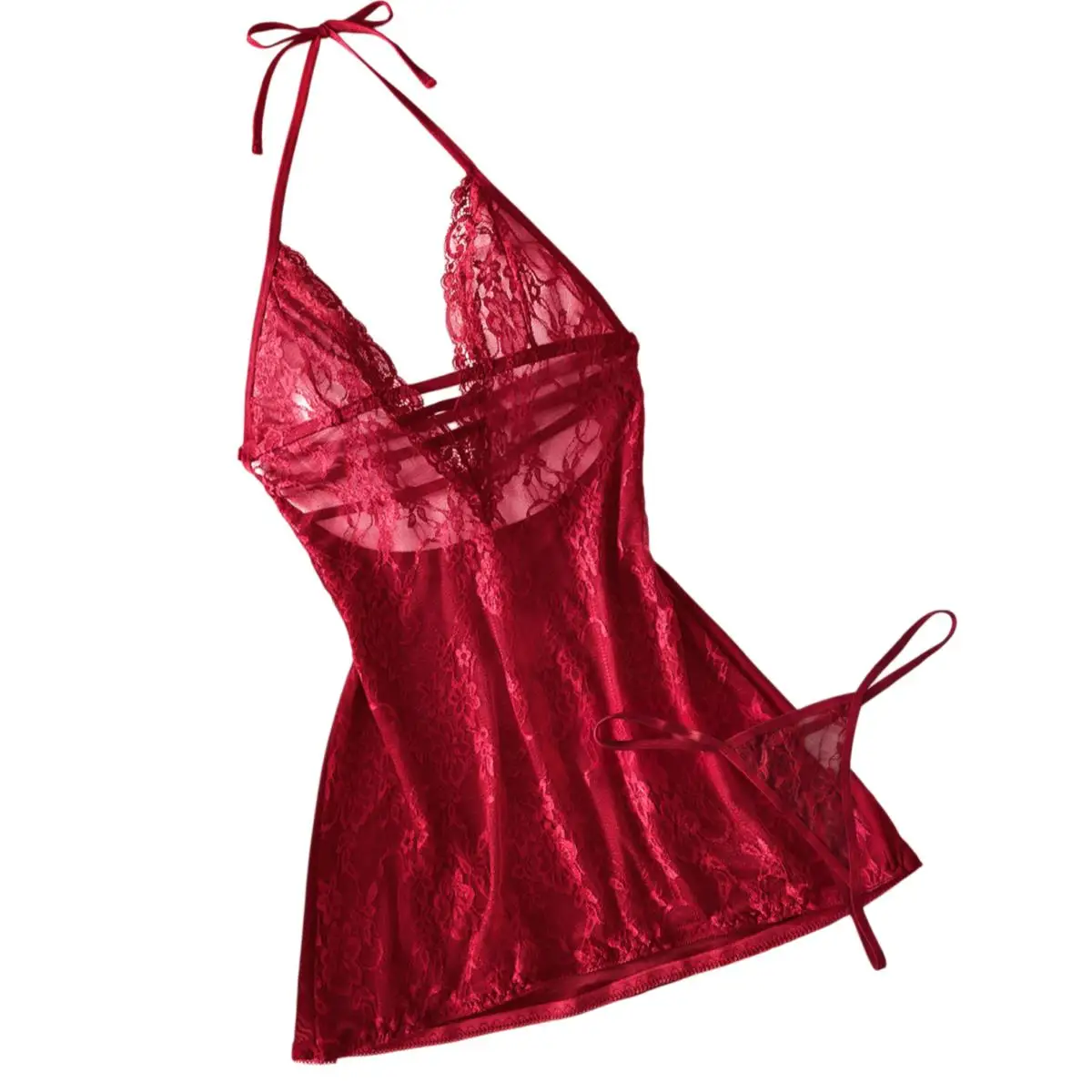 Women's Transparent Lace Sexy Underwire Bra Set Bikini Skirt Thin Three Point Lingerie Tempting Lace Up 2026 Hot Selling Item
