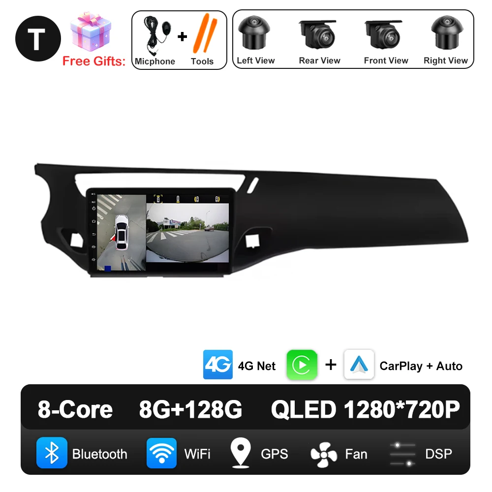 QLED Scherm Android Auto Carplay Voor Citroen C3 DS3 2010-2016 Autoradio Video Multimedia Speler WiFi GPS Navigatie DSP Stereo