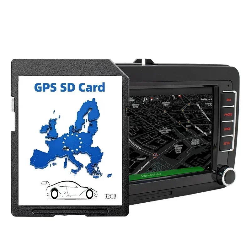 التوافق مع Passat B8 3G منذ 2014 خريطة السيارة SD بطاقة الملاحة GPS AS V22 تغطية أوروبا
