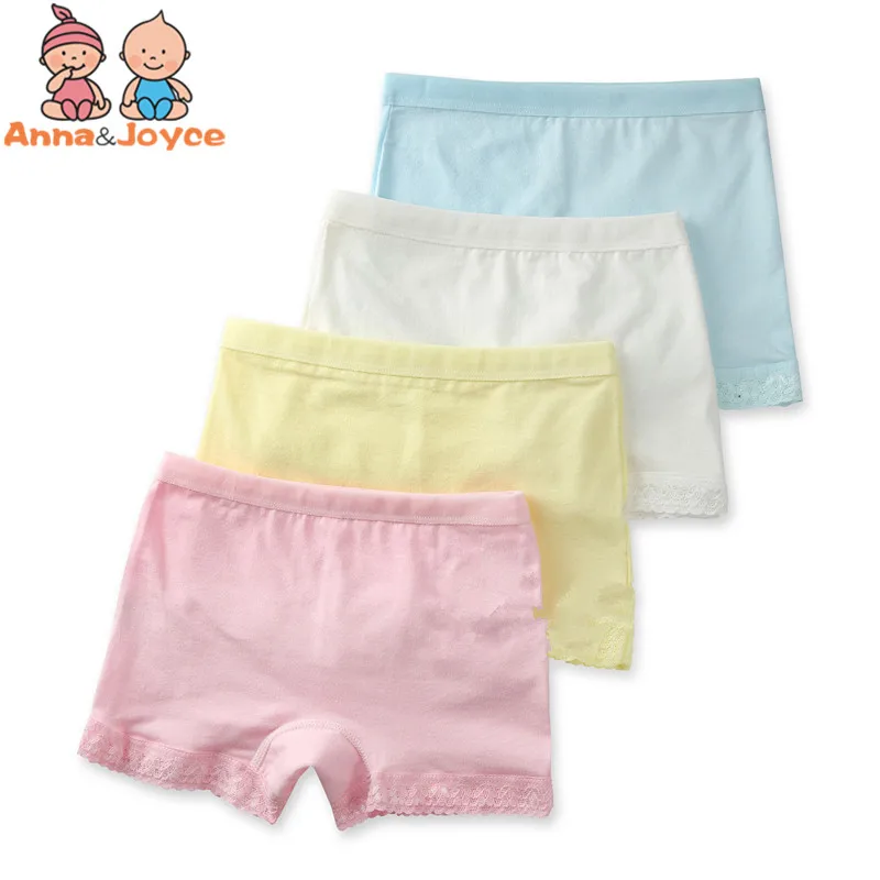 3Pcs/lot  Baby Girls Boxer Candy Color UnderPants Baby Cotton Lace Underwear Suitable for 3-10